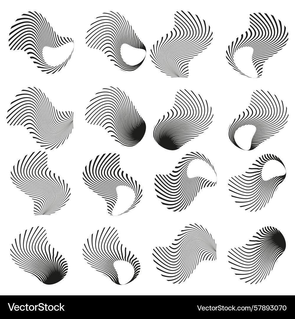 Abstract striped forms dynamic line pattern Vector Image
