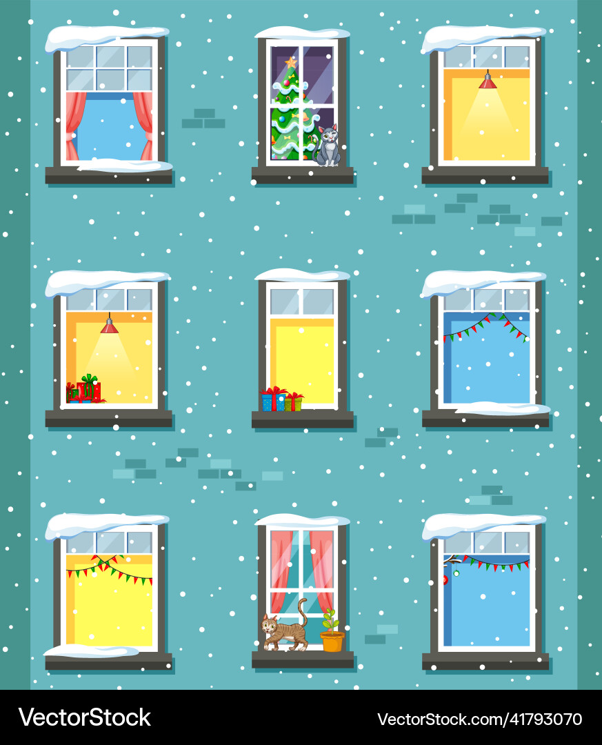 Apartment building with windows Apartment building with windows vector image