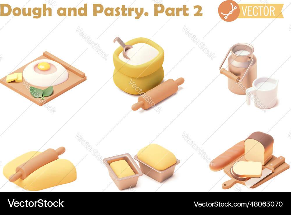 Bakery and bread baking icon set Royalty Free Vector Image
