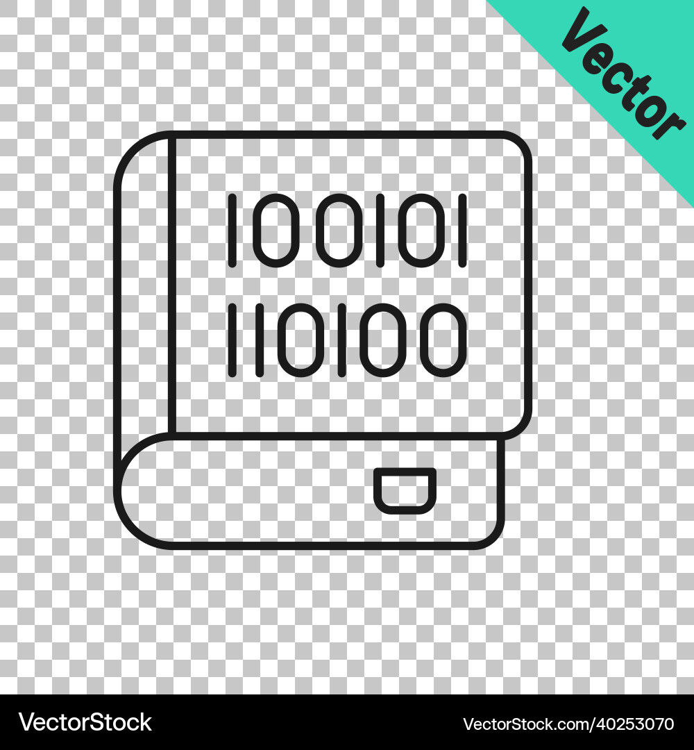 Black line books about programming icon isolated vector image