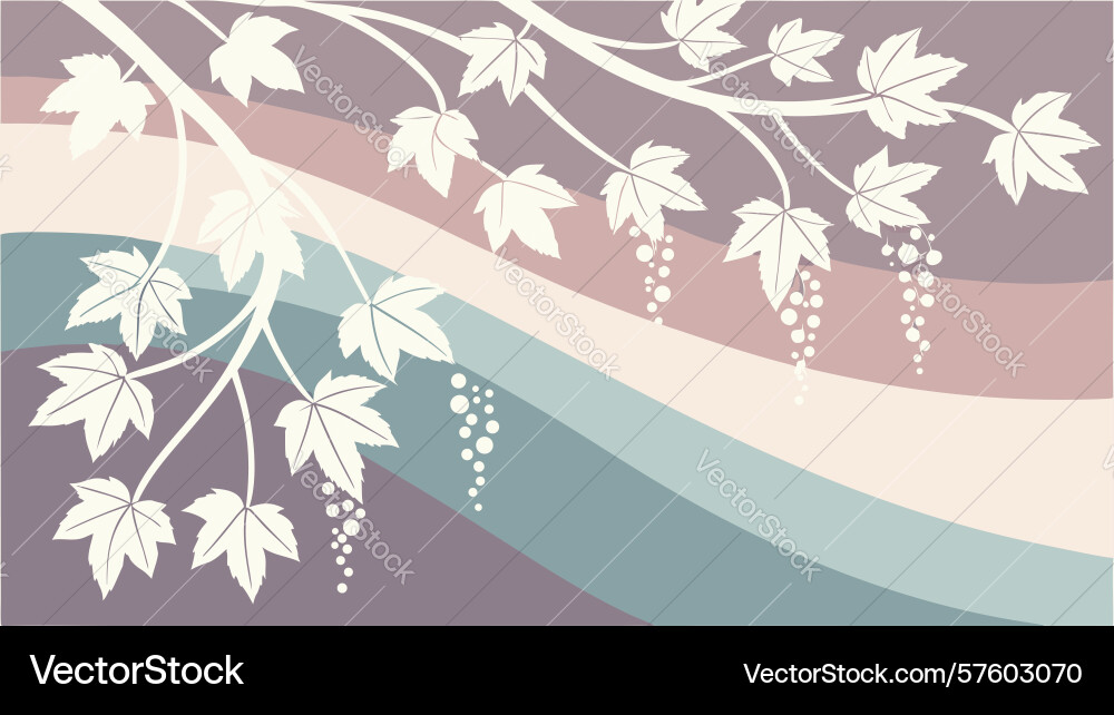 Cascading vines with grapes in abstract setting Vector Image