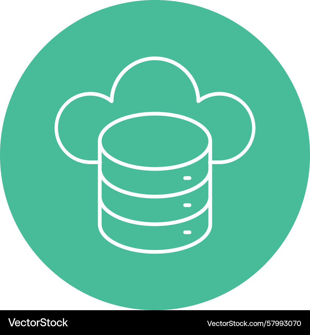 Cloud Data Synchronization Line Vector Image