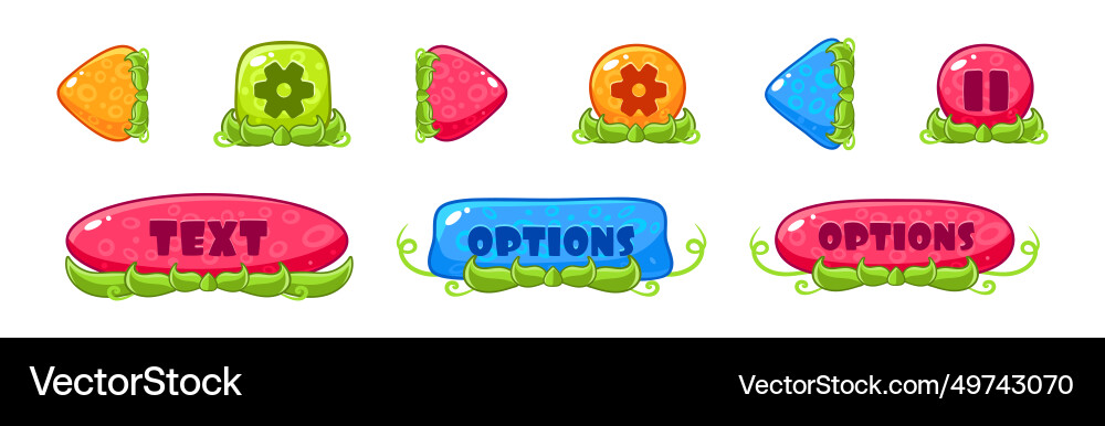 Colorful button as mobile game design elements Colorful button as mobile game design elements vector image