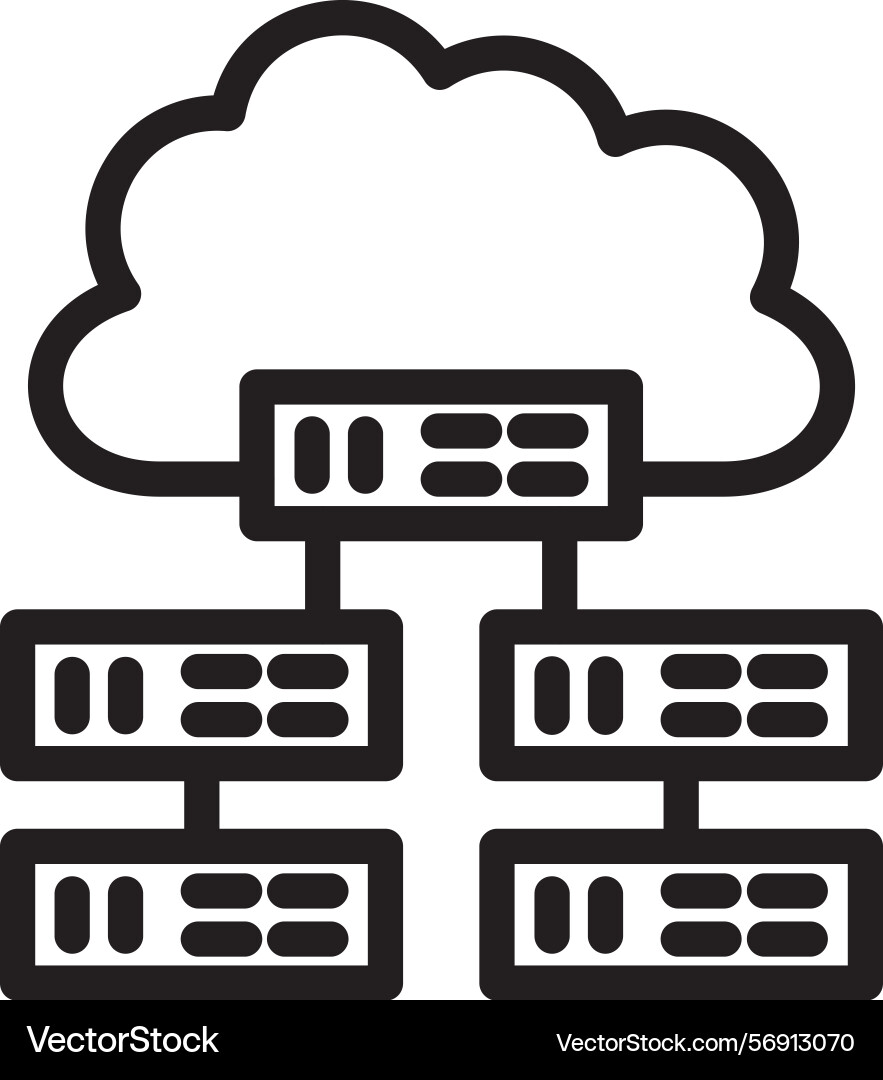 Data center linear style icon design Vector Image