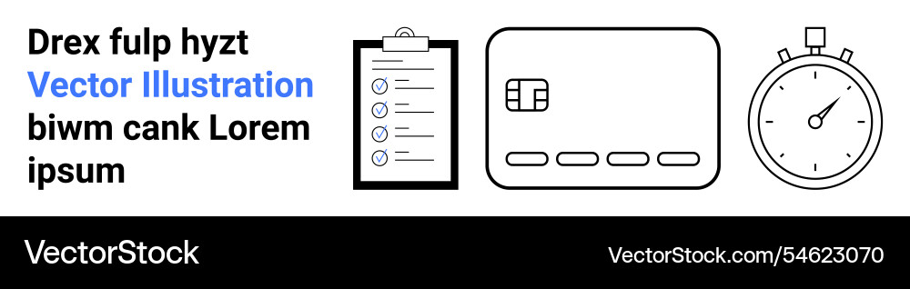 Digital payment checklist with timer and text Digital payment checklist with timer and text vector image