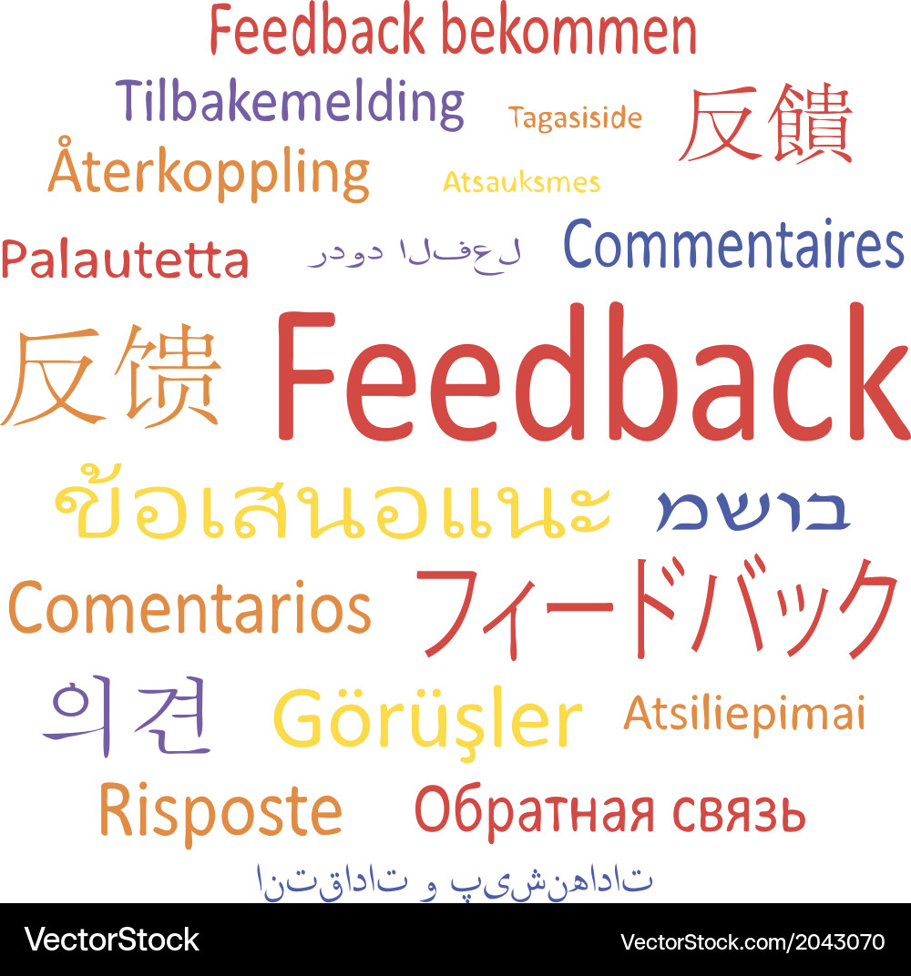 Feedback in different languages vector image