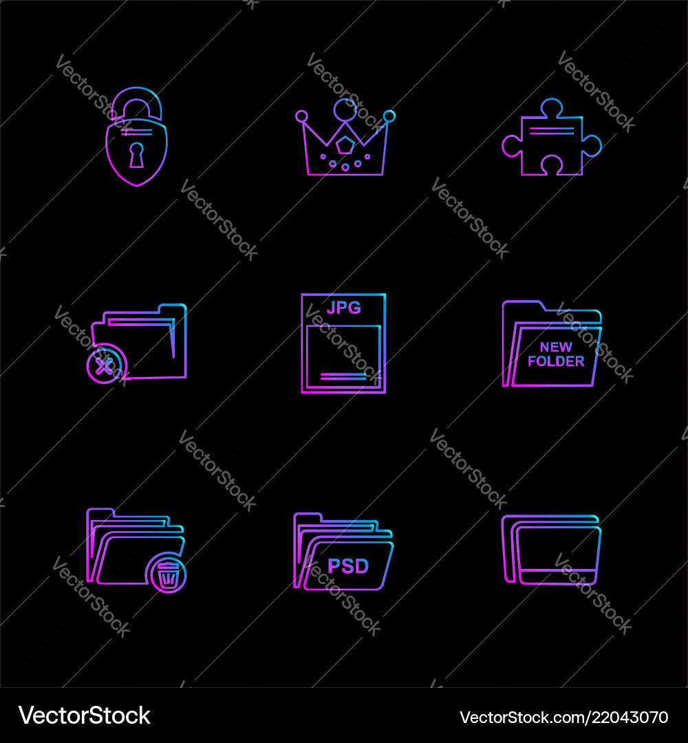 Folder files directory search code eps icons vector image