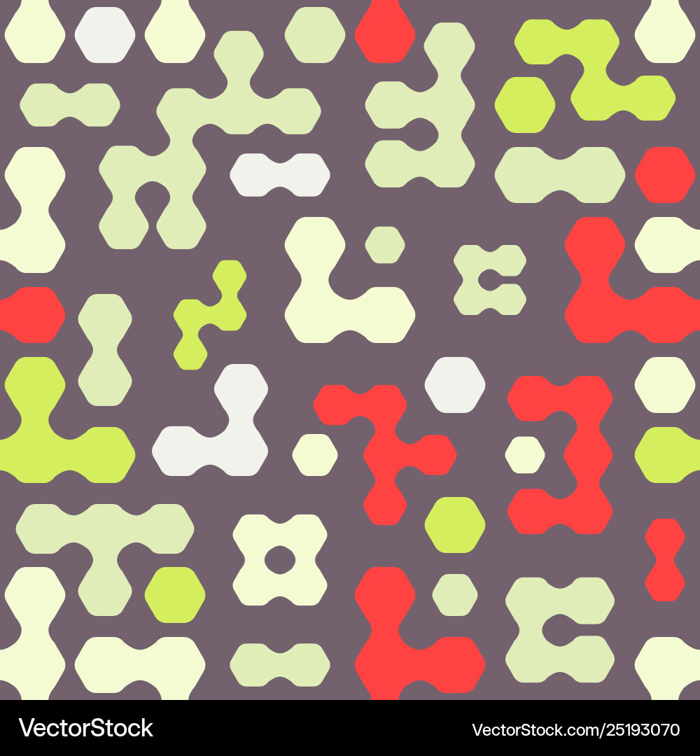 Geometric colored hexagon forms seamless pattern Geometric colored hexagon forms seamless pattern vector image