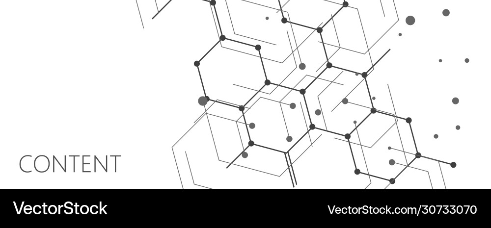 Geometric lines and dots pattern modern hexagons Geometric lines and dots pattern modern hexagons vector image