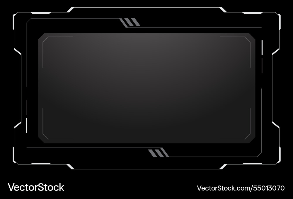 Hud frames white grey user interface elements Hud frames white grey user interface elements vector image