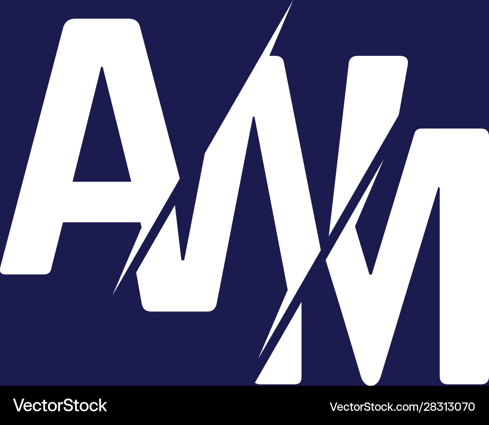 Monogram letters initial logo design awm Vector Image