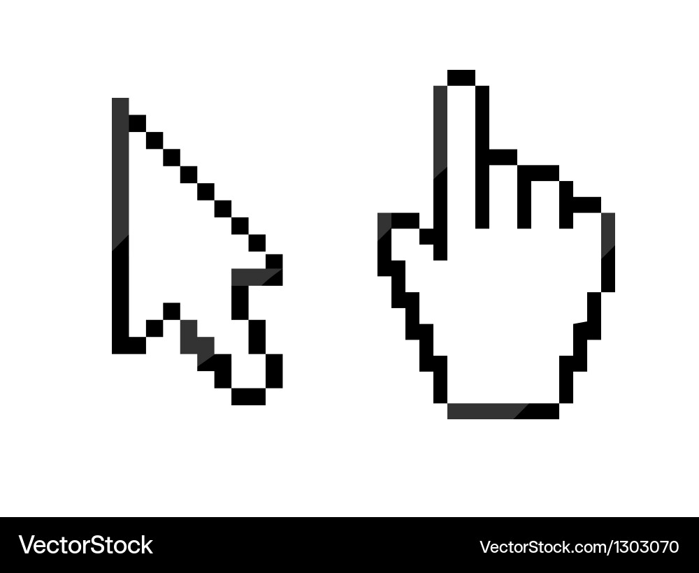 Mouse Cursor with Hand and Arrow vector image