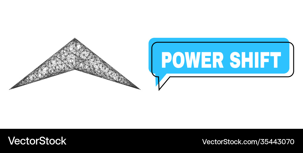Shifted power shift conversation cloud and net Shifted power shift conversation cloud and net vector image