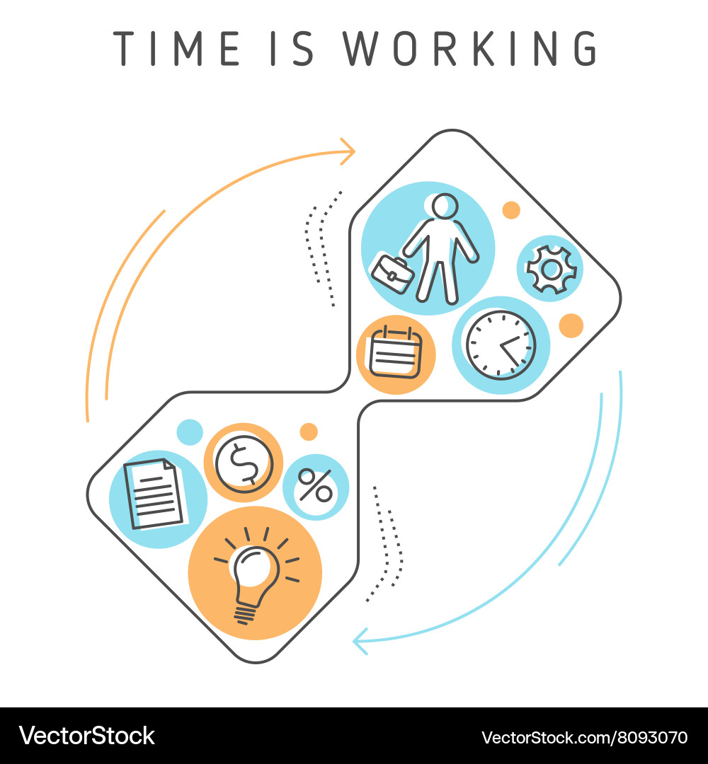 Time is working vector image