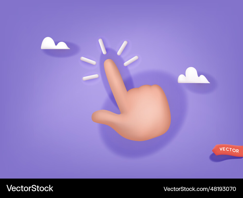 Touch or click icon stock design 3d hand pointing Touch or click icon stock design 3d hand pointing Vector Image