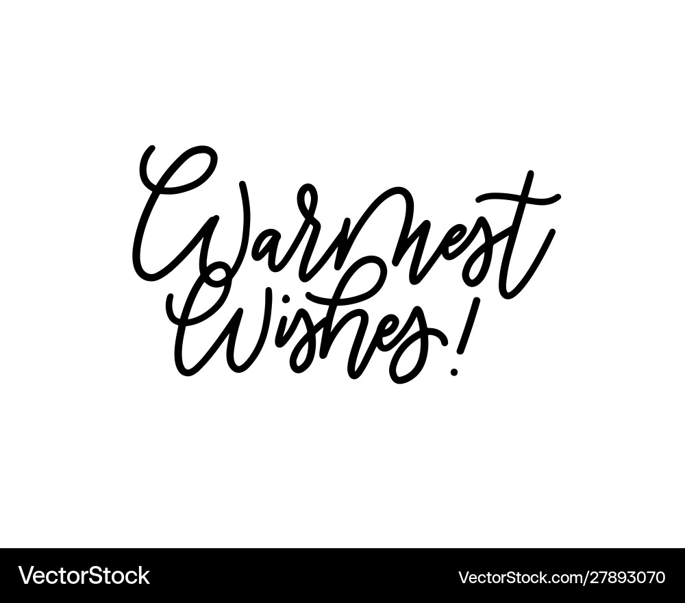 Warmest wishes christmas calligraphy for cards vector image