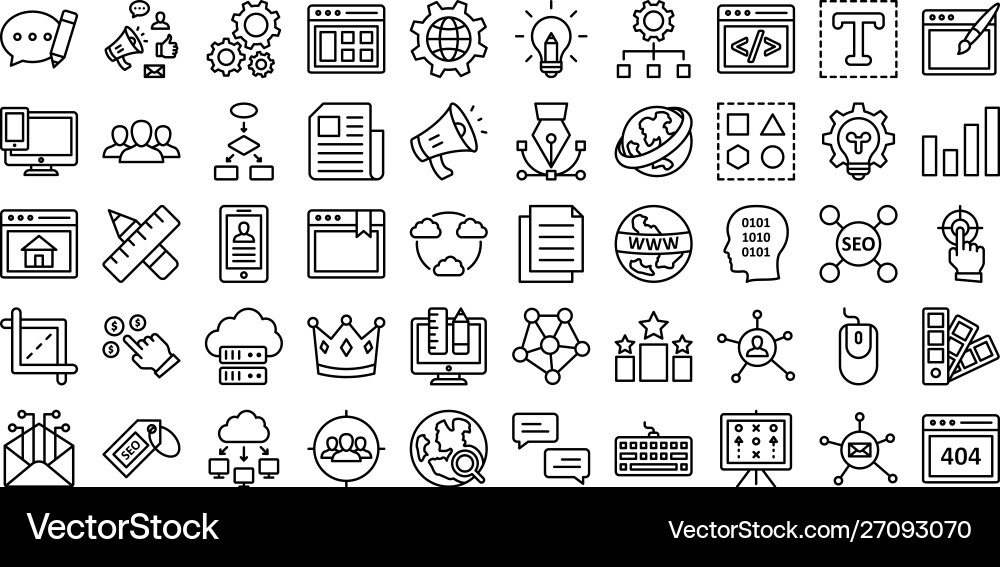 Web optimization icons pack Vector Image