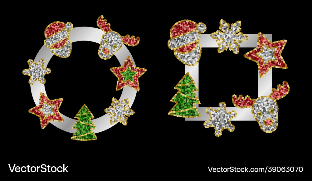 Weihnachten und neues Jahr Grußkarten Set Weihnachten und neues Jahr Grußkarten Set vektorbild