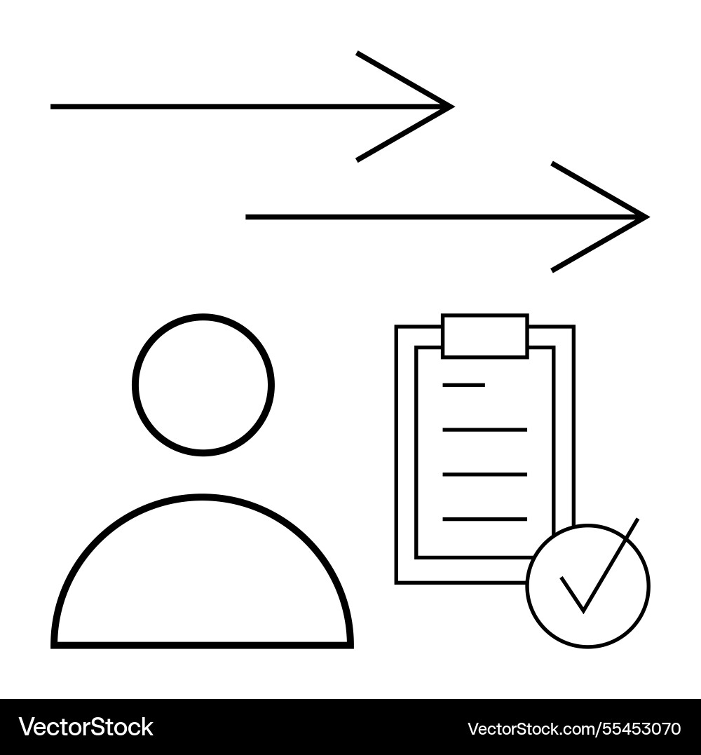 Workflow process with arrows user icon clipboard Workflow process with arrows user icon clipboard vector image