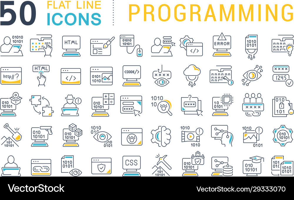 Zeilensymbole programmieren Zeilensymbole programmieren vektorbild