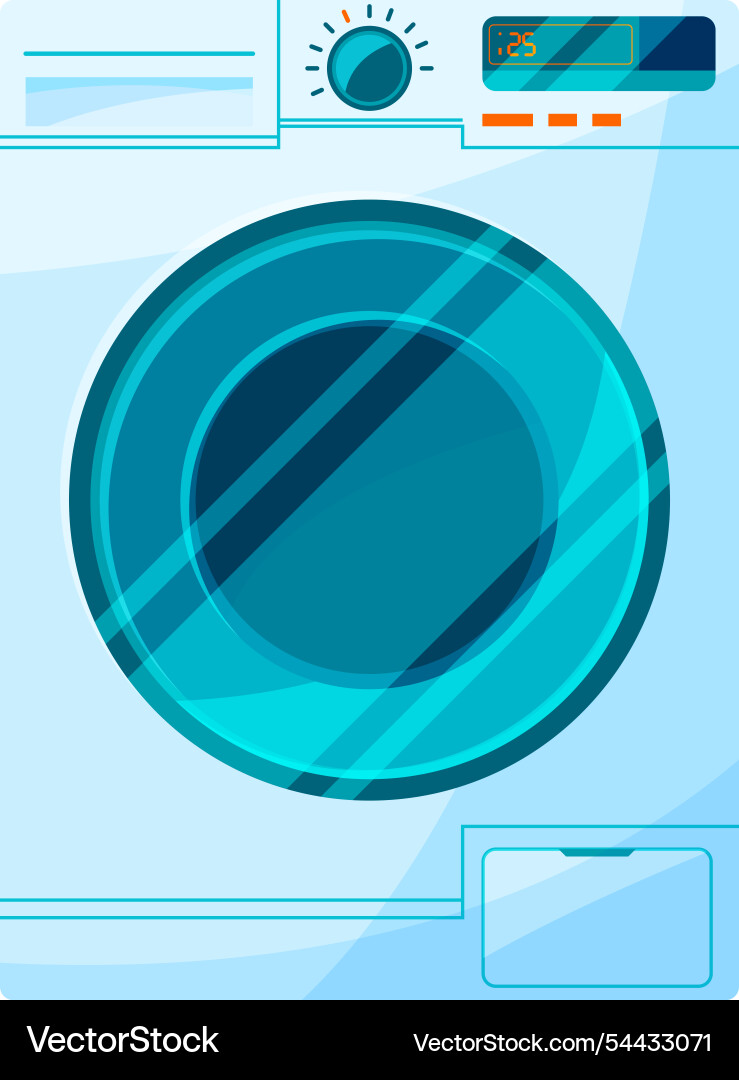 A blue and white washing machine with digital A blue and white washing machine with digital vector image