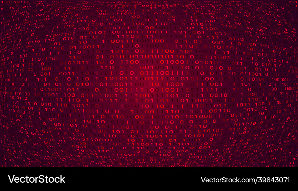 Abstract technology binary code red background Vector Image