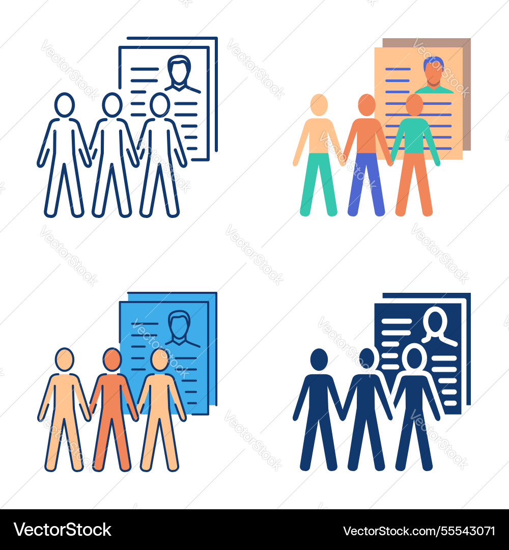 Census records icon set in flat and line style Census records icon set in flat and line style vector image