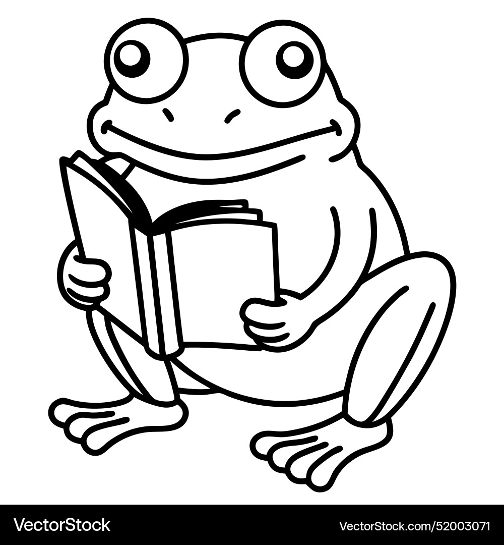 Common frog reading icon Vector Image