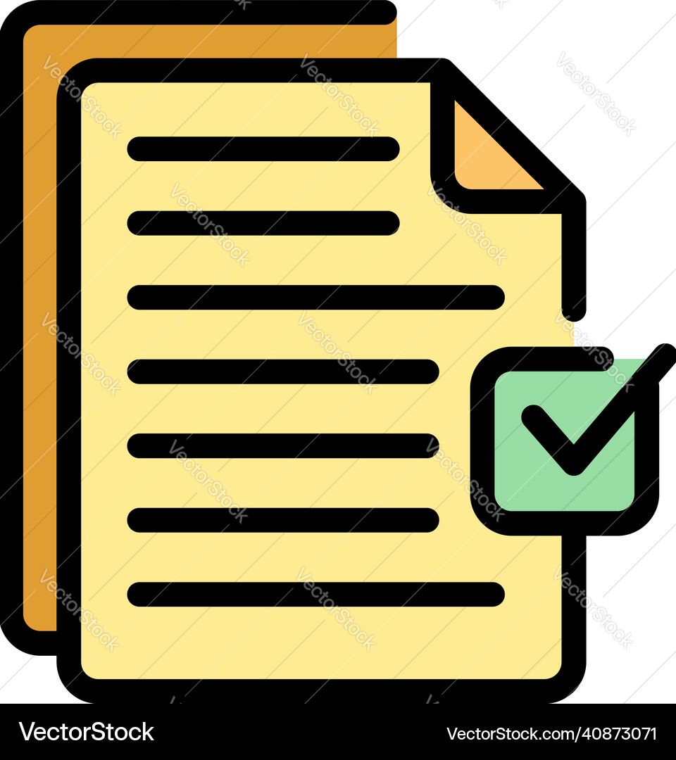 Done list icon color outline Done list icon color outline vector image