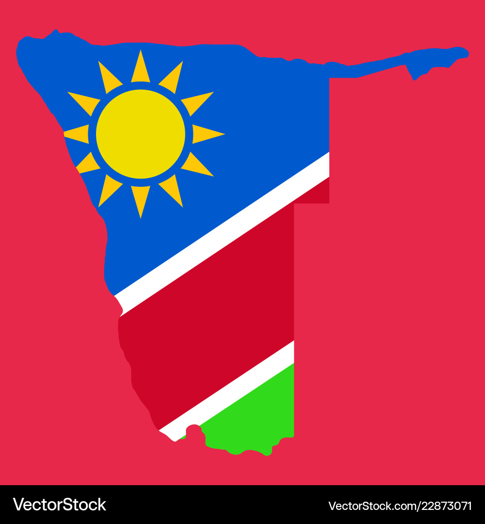 Flag map of namibia Vector Image