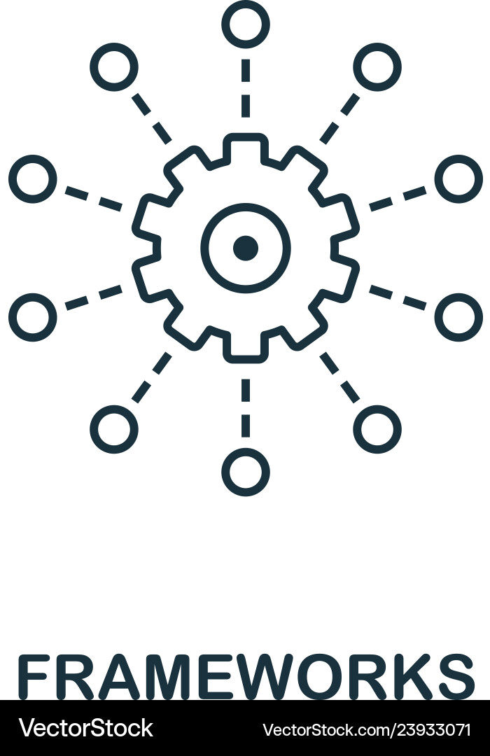 Frameworks outline icon thin line style from big Frameworks outline icon thin line style from big vector image