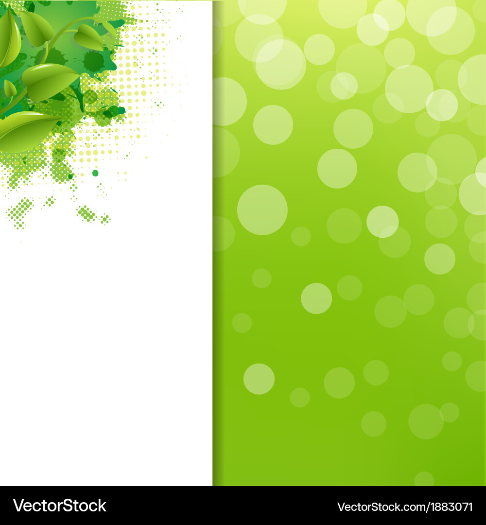 Green eco background with blur and blob vector image