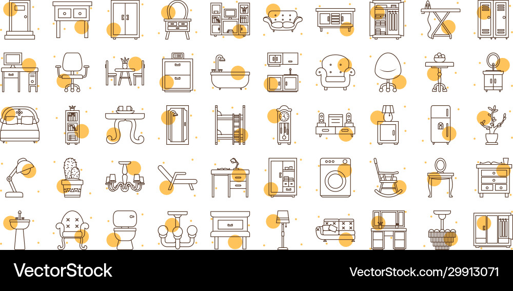 Isolated home block and line style icon set Isolated home block and line style icon set vector image
