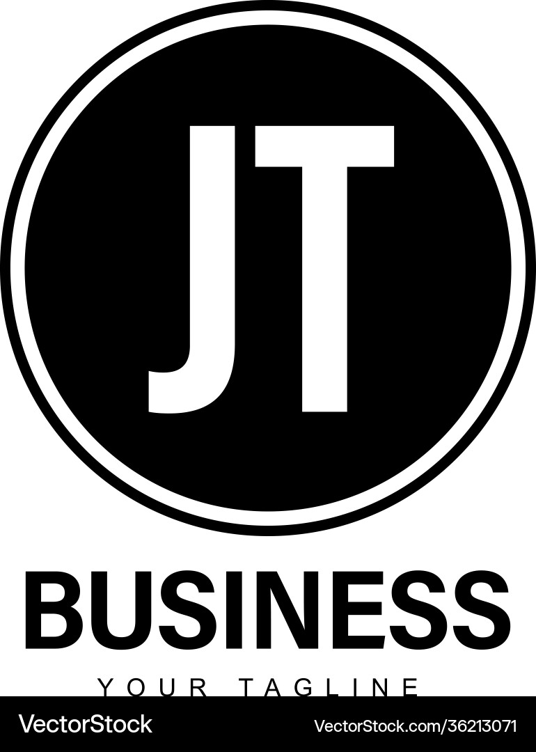 Jt initial a logo design with abstract style Vector Image