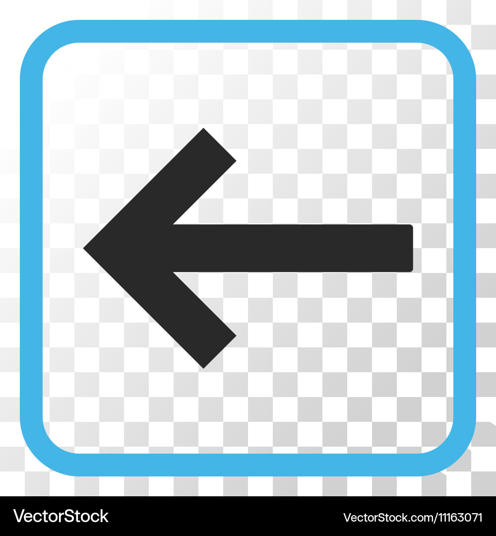 Left arrow icon in a frame vector image