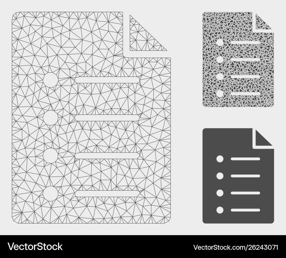 List page mesh carcass model and triangle List page mesh carcass model and triangle vector image