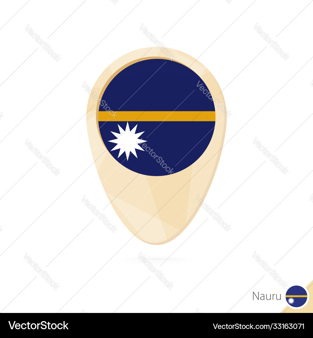 Map pointer with flag nauru orange abstract Vector Image