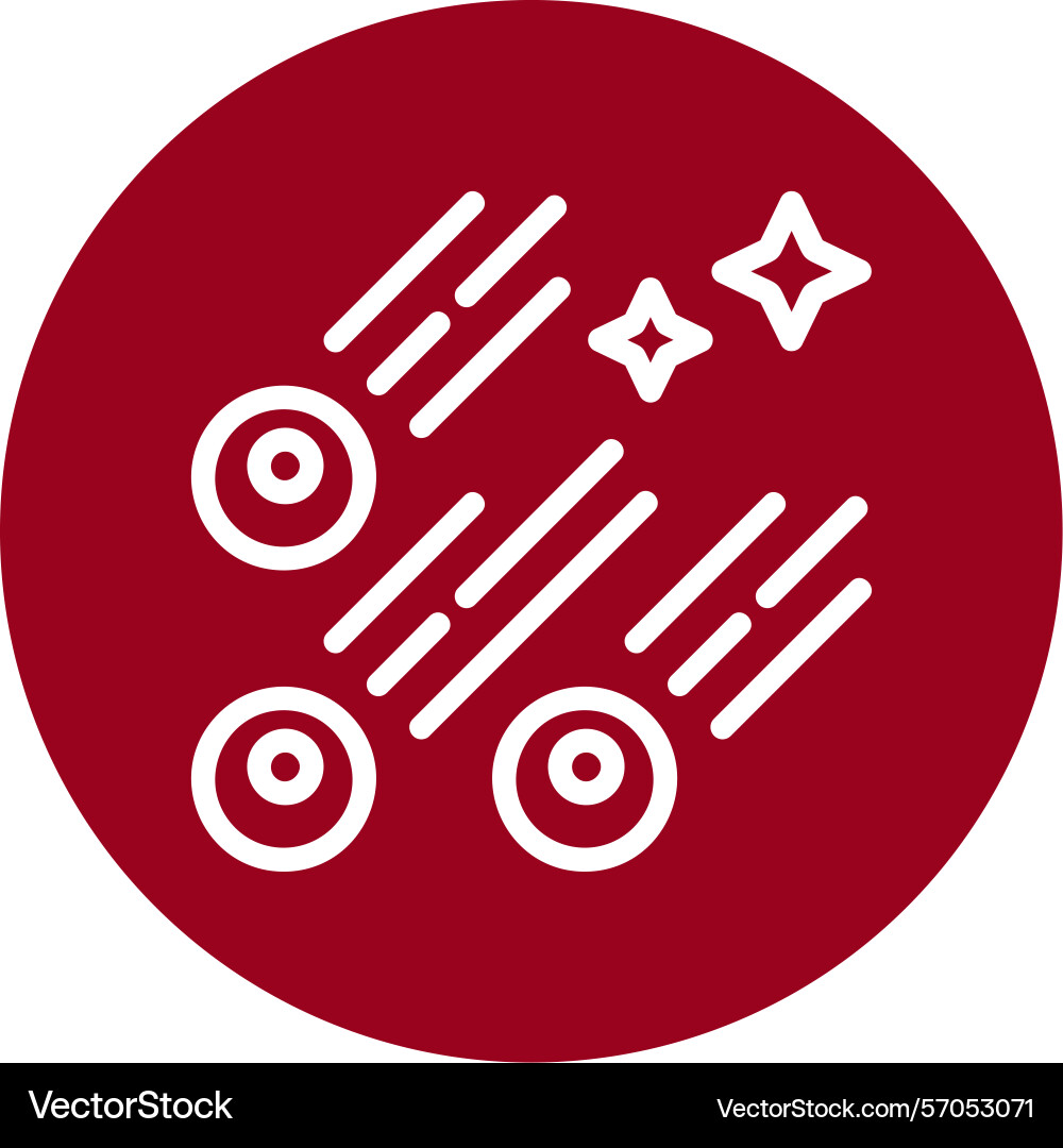 Meteor shower line circle style icon design Vector Image