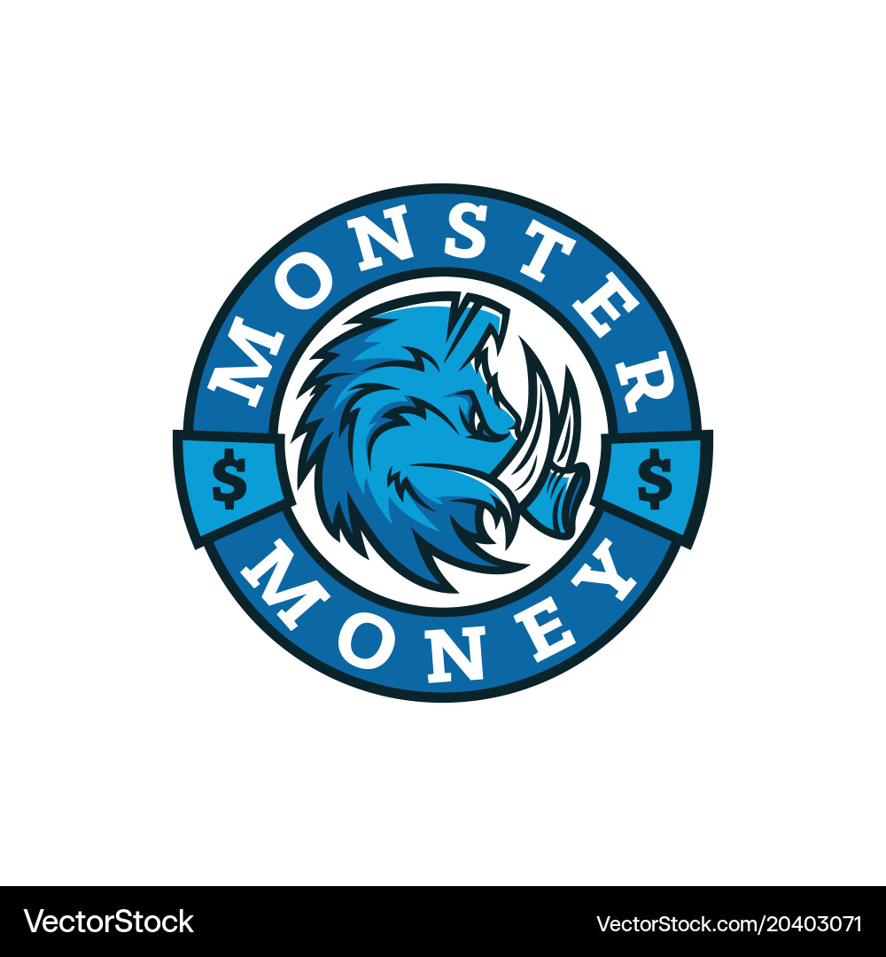 Modern professional logo emblem monster Royalty Free Vector