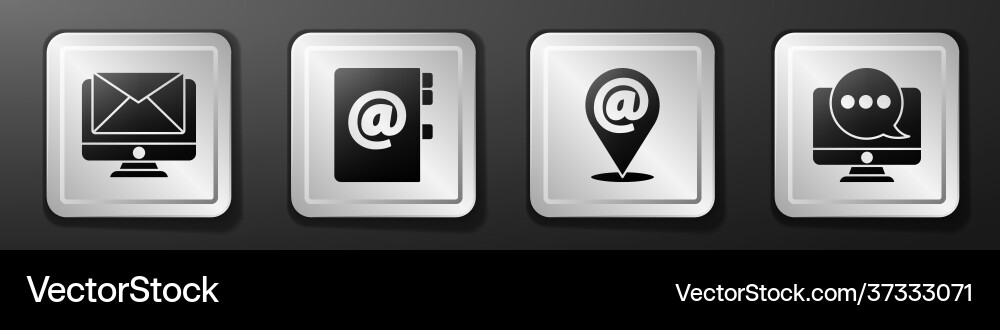 Set monitor and envelope address book location Vector Image
