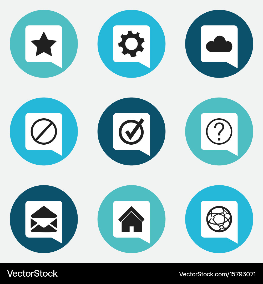 Set of 9 editable web icons includes symbols vector image