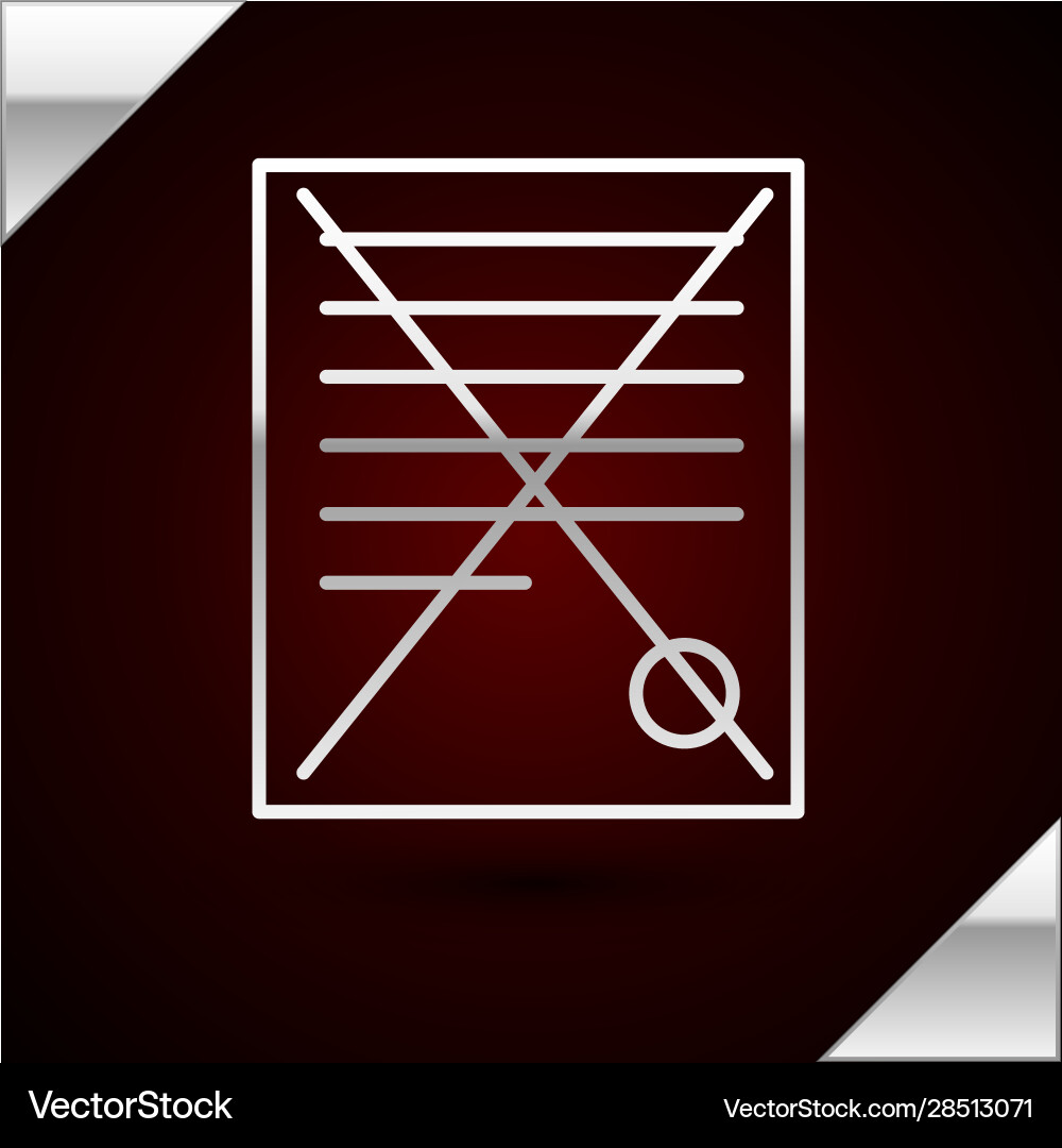 Silver line delete file document icon isolated Silver line delete file document icon isolated Vector Image