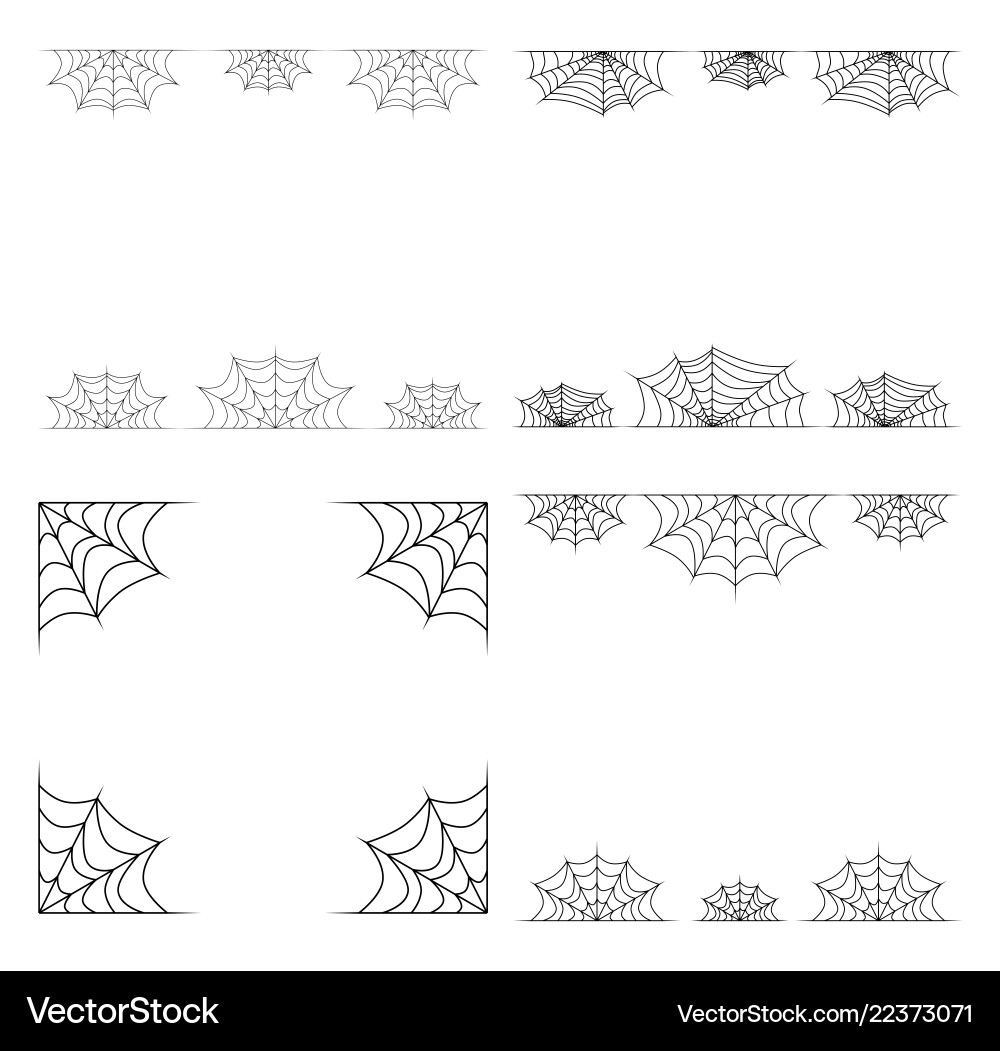 Spiderweb frame border divider isolated on white Spiderweb frame border divider isolated on white vector image