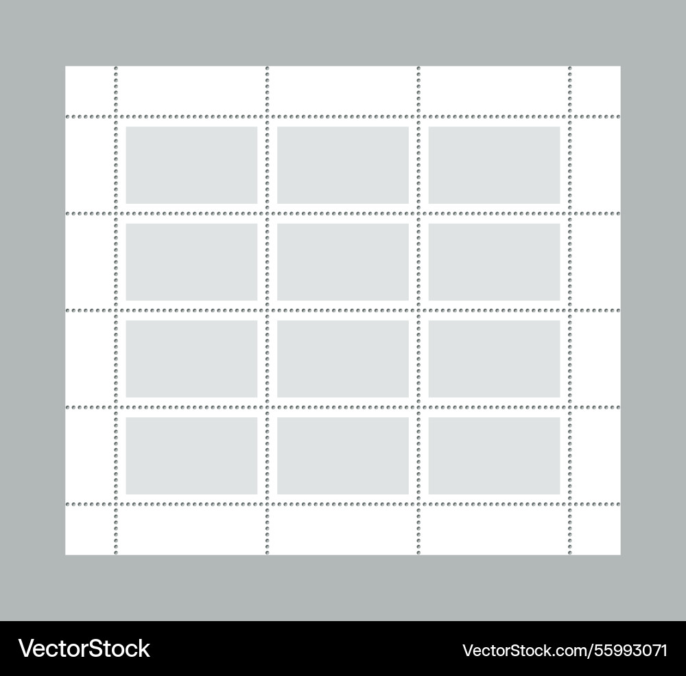 Template for collector post stamps set of empty Vector Image