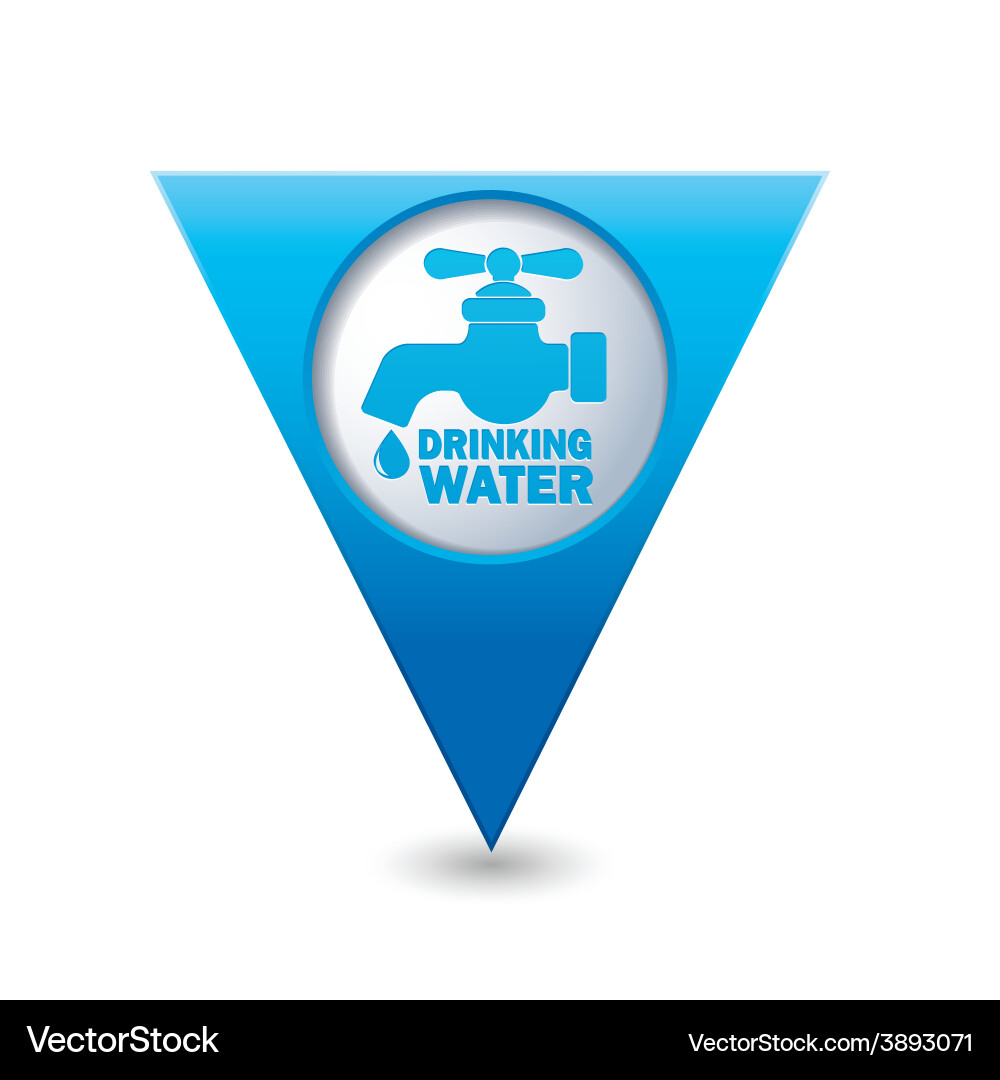 Trinkwasser blau dreieckige Kartenzeiger vektorbild
