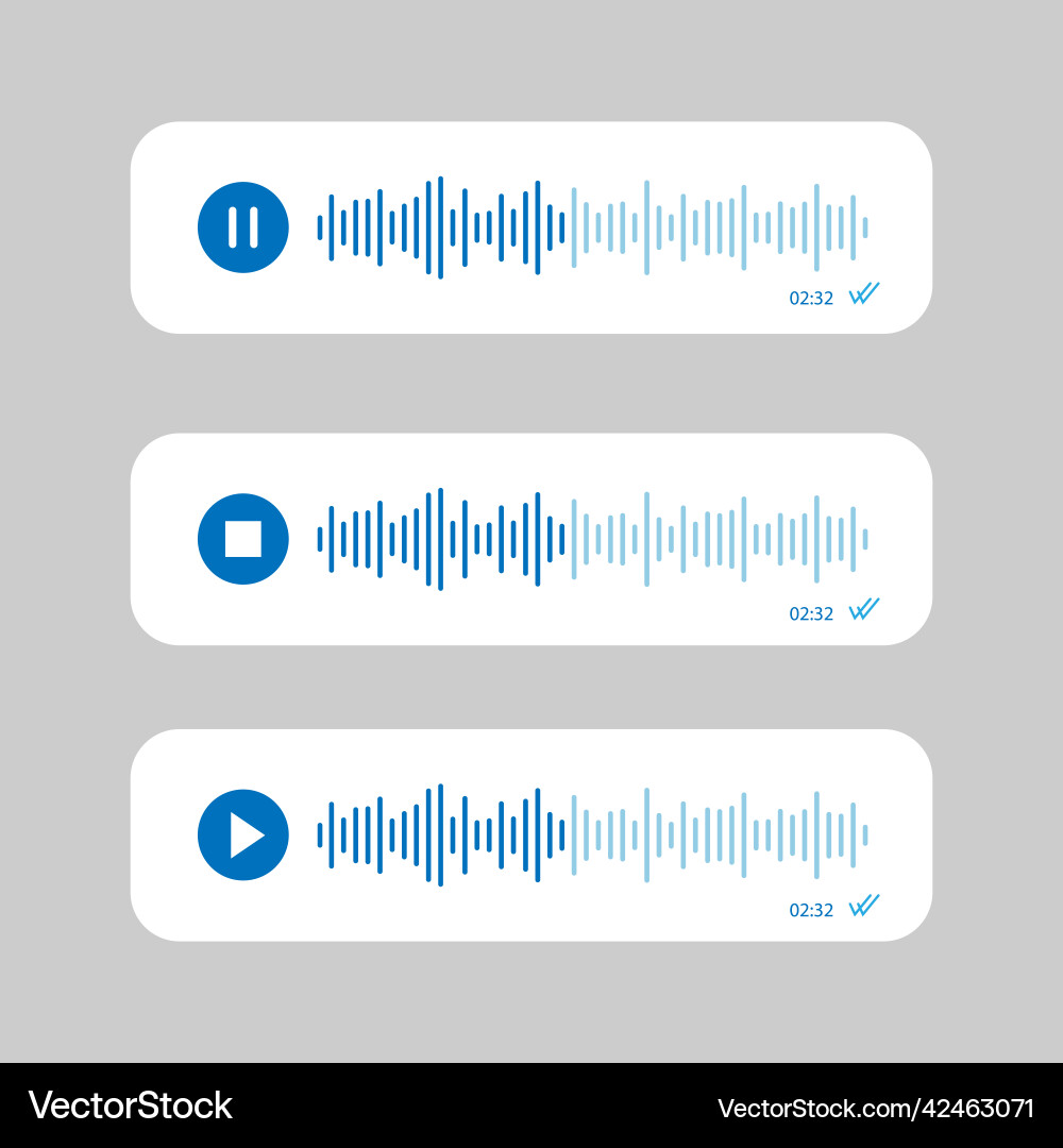 Voice message or audio track interface Vector Image