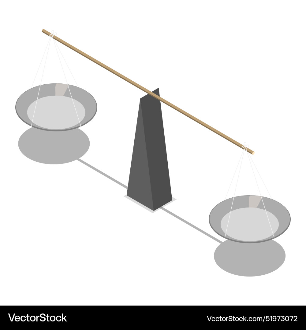 3d isometric flat set of scales types item Vector Image