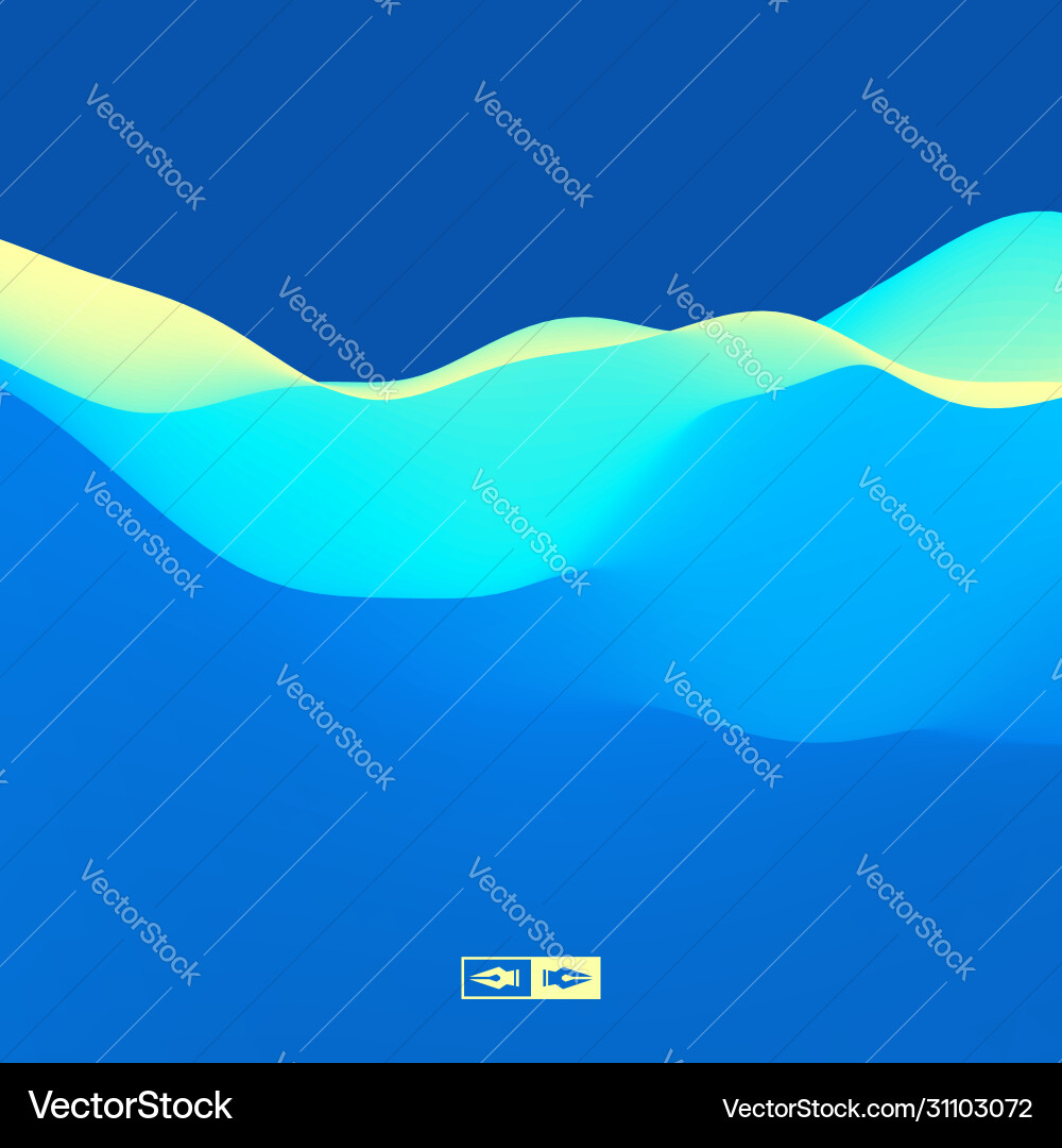 3d wavy background dynamic effect design template 3d wavy background dynamic effect design template vector image