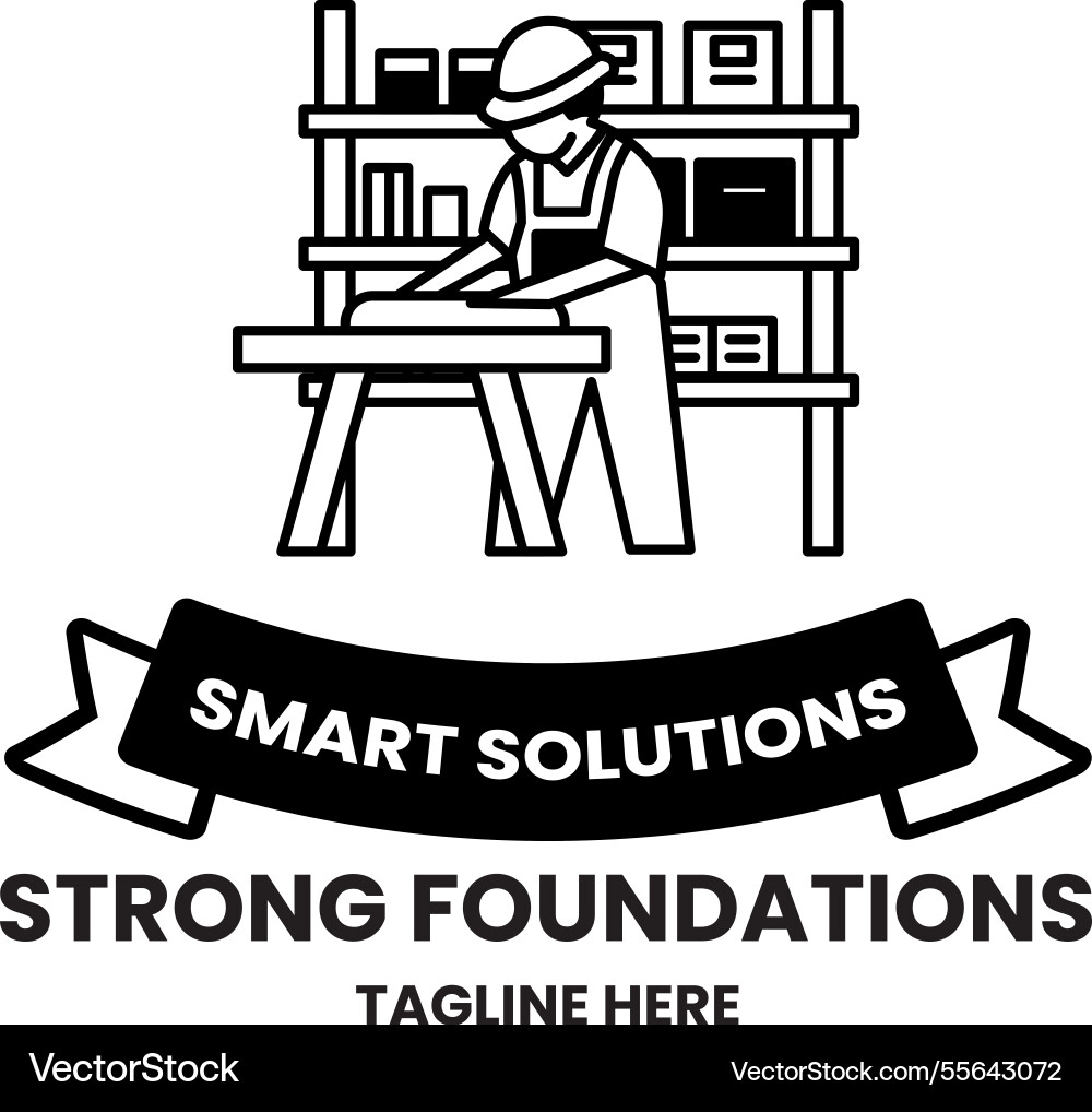 A man is working on project in workshop A man is working on project in workshop vector image