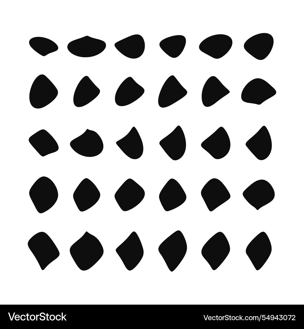 Abstract fluid black blob shape set different Abstract fluid black blob shape set different vector image